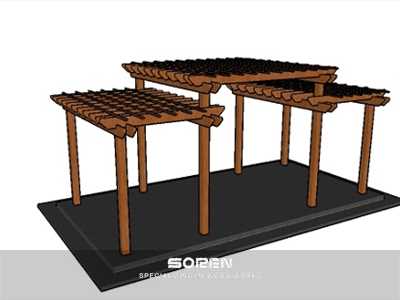 آموزش ساخت پرگولا چوبی ژاپنی- با  سه سقف جداگانه